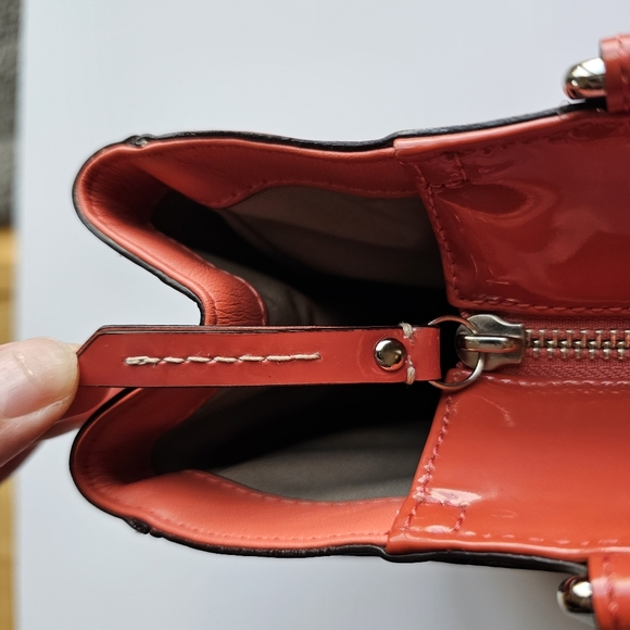 Coach Coral Peach Patent leather Coach Tote Handbag Purse - Picture 12 of 13